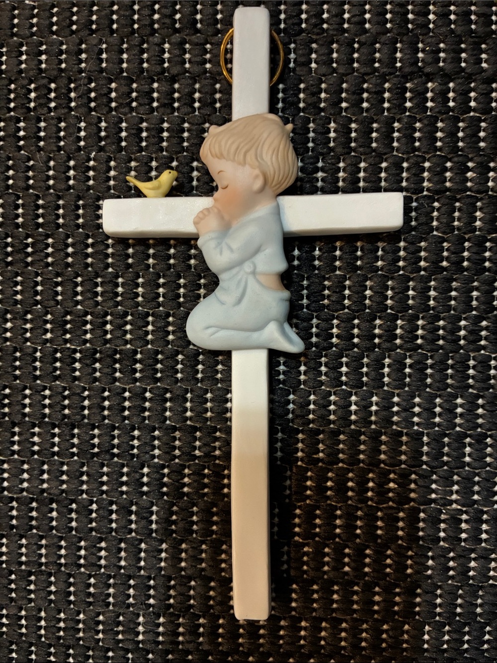 Lefton China Praying Boy Cross
